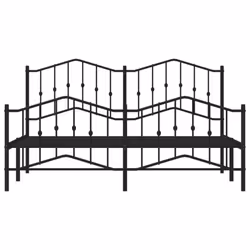 vidaXL Metal Bed Frame Home Bedroom Bed Base Mattress Foundation Bedstead - black, 183 x 213 cm/with headboard & footboard - Additional view 4