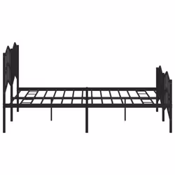 vidaXL Metal Bed Frame Home Bedroom Bed Base Mattress Foundation Bedstead - black, 183 x 213 cm/with headboard & footboard - Additional view 5