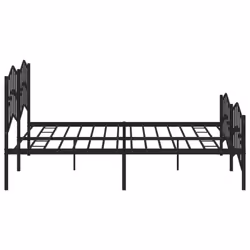 vidaXL Metal Bed Frame Home Bedroom Bed Base Mattress Foundation Bedstead - black, 193 x 203 cm/with headboard & footboard - Additional view 5