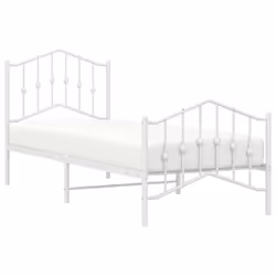 vidaXL Metal Bed Frame Home Bedroom Bed Base Mattress Foundation Bedstead - with headboard & footboard, 80 x 200 cm - Additional view 2