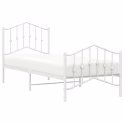 vidaXL Metal Bed Frame Home Bedroom Bed Base Mattress Foundation Bedstead - with headboard & footboard, 90 x 200 cm - Additional view 2