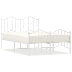 vidaXL Metal Bed Frame Home Bedroom Bed Base Mattress Foundation Bedstead - with headboard & footboard, 120 x 200 cm