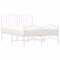 vidaXL Metal Bed Frame Home Bedroom Bed Base Mattress Foundation Bedstead - with headboard & footboard, 120 x 200 cm - Additional view 2