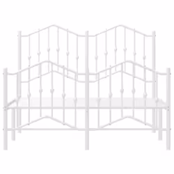 vidaXL Metal Bed Frame Home Bedroom Bed Base Mattress Foundation Bedstead - with headboard & footboard, 120 x 200 cm - Additional view 4