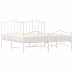 vidaXL Metal Bed Frame Home Bedroom Bed Base Mattress Foundation Bedstead - with headboard & footboard, 183 x 213 cm - Additional view 2