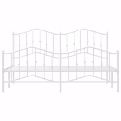 vidaXL Metal Bed Frame Home Bedroom Bed Base Mattress Foundation Bedstead - with headboard & footboard, 183 x 213 cm - Additional view 4