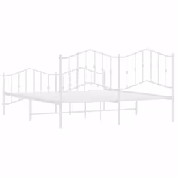 vidaXL Metal Bed Frame Home Bedroom Bed Base Mattress Foundation Bedstead - with headboard & footboard, 183 x 213 cm - Additional view 6