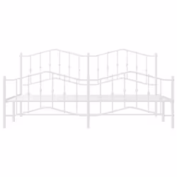 vidaXL Metal Bed Frame Home Bedroom Bed Base Mattress Foundation Bedstead - with headboard & footboard, 193 x 203 cm - Additional view 4