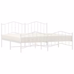 vidaXL Metal Bed Frame Home Bedroom Bed Base Mattress Foundation Bedstead - with headboard & footboard, 200 x 200 cm - Additional view 2