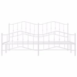 vidaXL Metal Bed Frame Home Bedroom Bed Base Mattress Foundation Bedstead - with headboard & footboard, 200 x 200 cm - Additional view 4