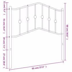 vidaXL Metal Headboard Bedroom Home Decor Bed Header Guest Room Bed Headboard - 90 cm - Additional view 5