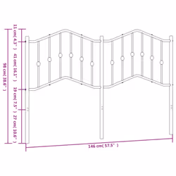 vidaXL Metal Headboard Bedroom Home Decor Bed Header Guest Room Bed Headboard - white, 140 cm