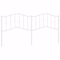 vidaXL Metal Headboard Bedroom Home Decor Bed Header Guest Room Bed Headboard - white, 200 cm