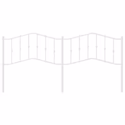 vidaXL Metal Headboard Bedroom Home Decor Bed Header Guest Room Bed Headboard - white, 200 cm