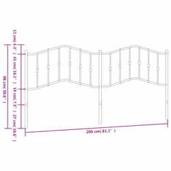 vidaXL Metal Headboard Bedroom Home Decor Bed Header Guest Room Bed Headboard - white, 200 cm - Additional view 5