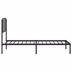 vidaXL Metal Bed Frame Home Bedroom Bed Base Mattress Foundation Bedstead - black, 90 x 200 cm/with headboard - Additional view 5