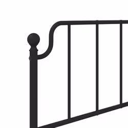 vidaXL Metal Bed Frame Home Bedroom Bed Base Mattress Foundation Bedstead - black, 90 x 200 cm/with headboard - Additional view 7