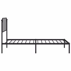 vidaXL Metal Bed Frame Home Bedroom Bed Base Mattress Foundation Bedstead - black, 107 x 203 cm/with headboard - Additional view 5