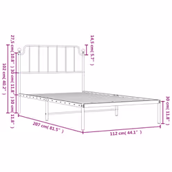 vidaXL Metal Bed Frame Home Bedroom Bed Base Mattress Foundation Bedstead - black, 107 x 203 cm/with headboard - Additional view 8