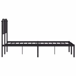 vidaXL Metal Bed Frame Home Bedroom Bed Base Mattress Foundation Bedstead - black, 120 x 200 cm/with headboard - Additional view 5