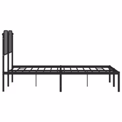 vidaXL Metal Bed Frame Home Bedroom Bed Base Mattress Foundation Bedstead - black, 140 x 190 cm/with headboard - Additional view 5
