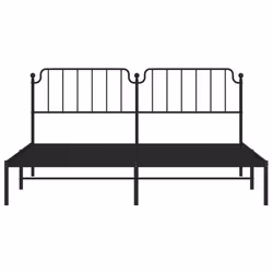 vidaXL Metal Bed Frame Home Bedroom Bed Base Mattress Foundation Bedstead - black, 193 x 203 cm/with headboard - Additional view 4