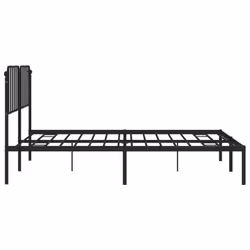 vidaXL Metal Bed Frame Home Bedroom Bed Base Mattress Foundation Bedstead - black, 193 x 203 cm/with headboard - Additional view 5