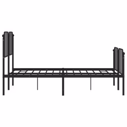 vidaXL Metal Bed Frame Home Bedroom Bed Base Mattress Foundation Bedstead - black, 140 x 190 cm/with headboard & footboard - Additional view 5