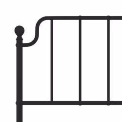 vidaXL Metal Bed Frame Home Bedroom Bed Base Mattress Foundation Bedstead - black, 140 x 190 cm/with headboard & footboard - Additional view 7