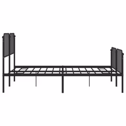 vidaXL Metal Bed Frame Home Bedroom Bed Base Mattress Foundation Bedstead - black, 193 x 203 cm/with headboard & footboard - Additional view 5
