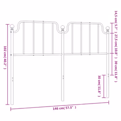 vidaXL Metal Headboard Bedroom Home Decor Bed Header Guest Room Bed Headboard - black, 140 cm