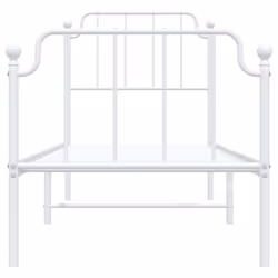 vidaXL Metal Bed Frame Home Bedroom Bed Base Mattress Foundation Bedstead - white, 75 x 190 cm/with headboard & footboard - Additional view 4