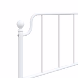 vidaXL Metal Bed Frame Home Bedroom Bed Base Mattress Foundation Bedstead - white, 75 x 190 cm/with headboard & footboard - Additional view 7