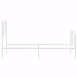 vidaXL Metal Bed Frame Home Bedroom Bed Base Mattress Foundation Bedstead - white, 90 x 200 cm/with headboard & footboard - Additional view 5