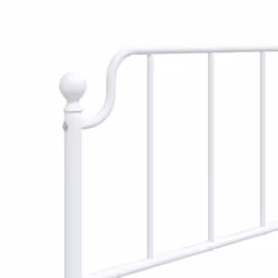 vidaXL Metal Bed Frame Home Bedroom Bed Base Mattress Foundation Bedstead - white, 90 x 200 cm/with headboard & footboard - Additional view 7