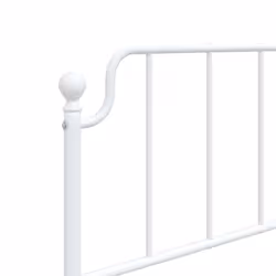 vidaXL Metal Bed Frame Home Bedroom Bed Base Mattress Foundation Bedstead - white, 107 x 203 cm/with headboard & footboard - Additional view 7