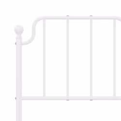 vidaXL Metal Bed Frame Home Bedroom Bed Base Mattress Foundation Bedstead - white, 120 x 200 cm/with headboard & footboard - Additional view 7