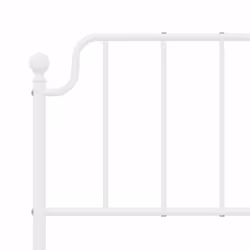 vidaXL Metal Bed Frame Home Bedroom Bed Base Mattress Foundation Bedstead - white, 135 x 190 cm/with headboard & footboard - Additional view 7