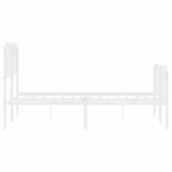 vidaXL Metal Bed Frame Home Bedroom Bed Base Mattress Foundation Bedstead - white, 140 x 200 cm/with headboard & footboard - Additional view 5