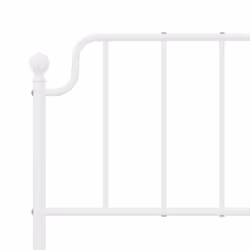vidaXL Metal Bed Frame Home Bedroom Bed Base Mattress Foundation Bedstead - white, 140 x 200 cm/with headboard & footboard - Additional view 7