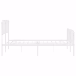 vidaXL Metal Bed Frame Home Bedroom Bed Base Mattress Foundation Bedstead - white, 183 x 213 cm/with headboard & footboard - Additional view 5