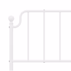 vidaXL Metal Bed Frame Home Bedroom Bed Base Mattress Foundation Bedstead - white, 183 x 213 cm/with headboard & footboard - Additional view 7