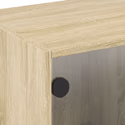 vidaXL TV Cabinet with Glass Doors TV Stand Entertainment Centre Smoked Oak - sonoma oak - Additional view 8