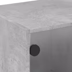 vidaXL TV Cabinet with Glass Doors TV Stand Entertainment Centre Smoked Oak - concrete grey - Additional view 8