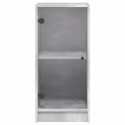 vidaXL Side Cabinet with Glass Doors Hall Storage Cabinet Cupboard Sonoma Oak - concrete grey - Additional view 5