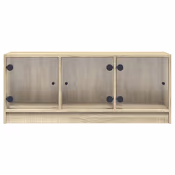vidaXL TV Cabinet with Glass Doors TV Stand Entertainment Centre Sonoma Oak - Additional view 5