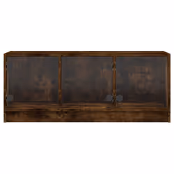 vidaXL TV Cabinet with Glass Doors TV Stand Entertainment Centre Smoked Oak - Additional view 5