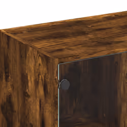 vidaXL TV Cabinet with Glass Doors TV Stand Entertainment Centre Smoked Oak - Additional view 8