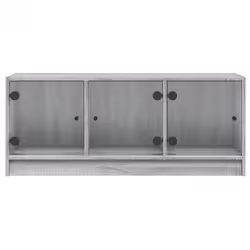 vidaXL TV Cabinet with Glass Doors TV Stand Entertainment Centre Grey Sonoma - Additional view 5