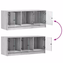 vidaXL TV Cabinet with Glass Doors TV Stand Entertainment Centre Grey Sonoma - Additional view 9